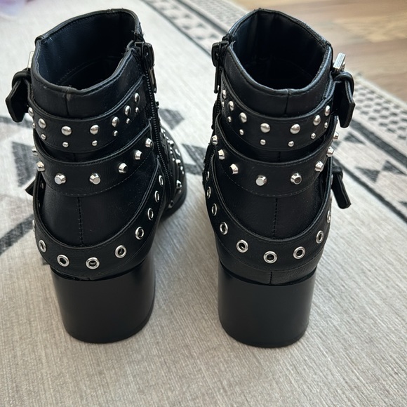 Studded Black Ankle Boots - Picture 4 of 9